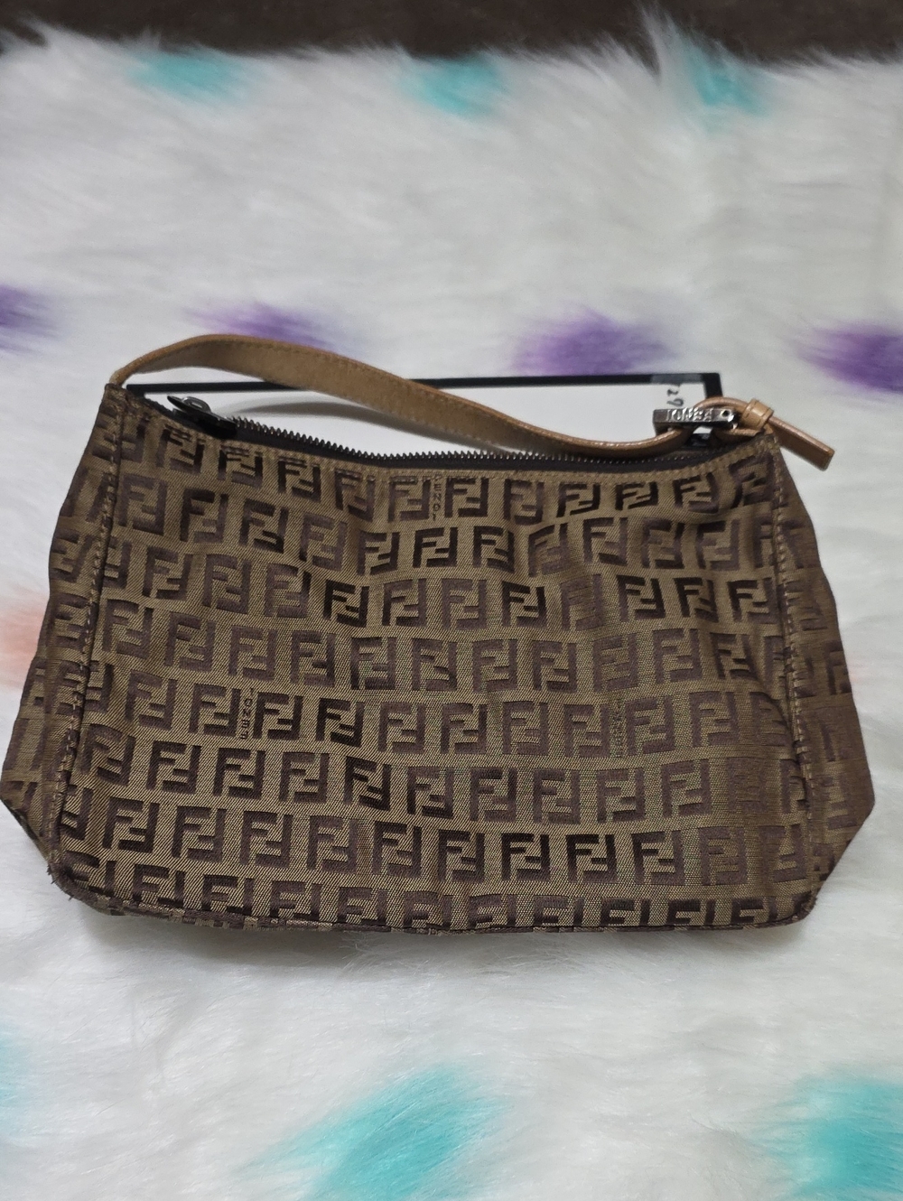 Aunthentic Fendi Roma Brown Monogram Mini Shoulder  Bag
